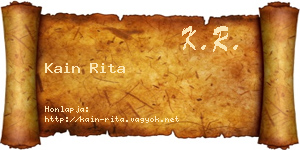 Kain Rita névjegykártya